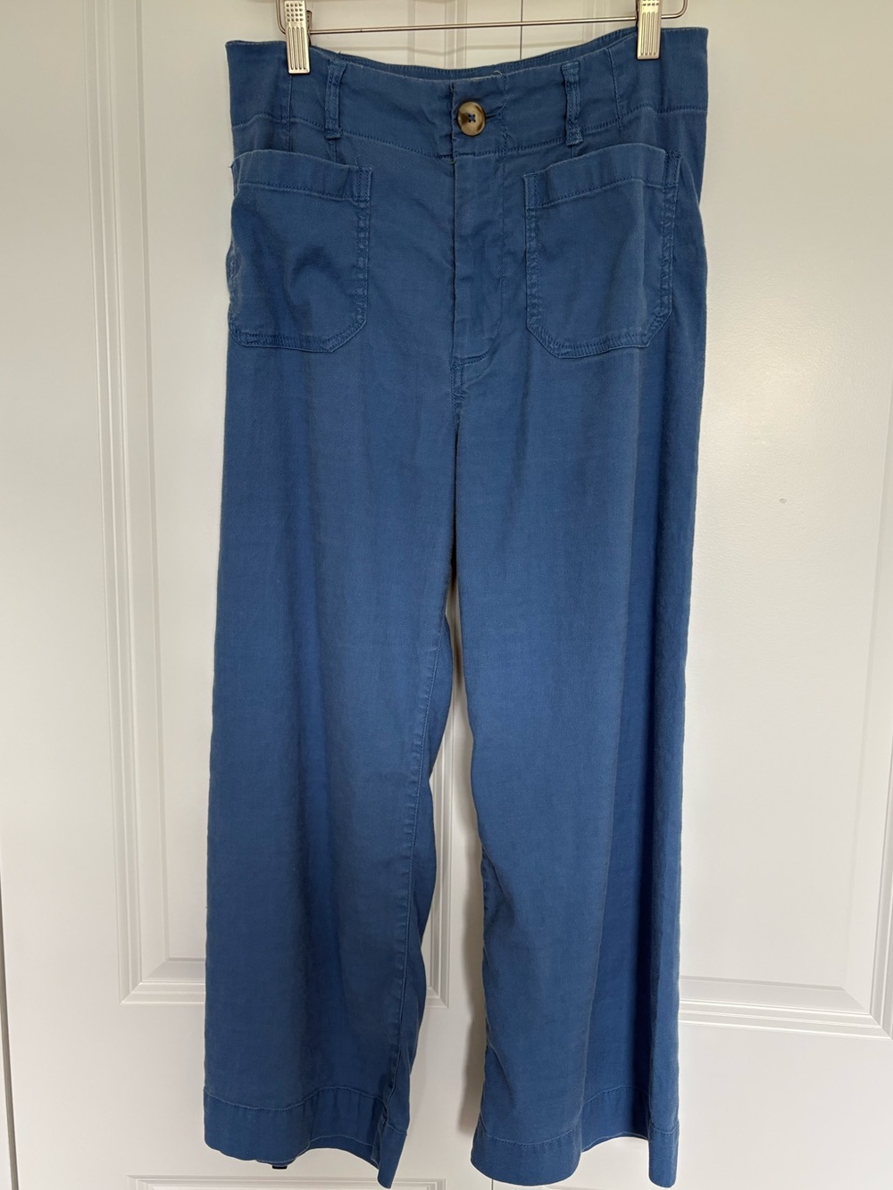 Maeve Colette Blue wide leg crop linen Blend pants - Size 29